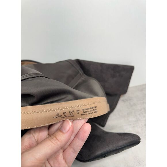 Life Stride Tall Boots Size‎ 11 Wide Calf Gray Faux Suede Side Zip NEW - Picture 6 of 7